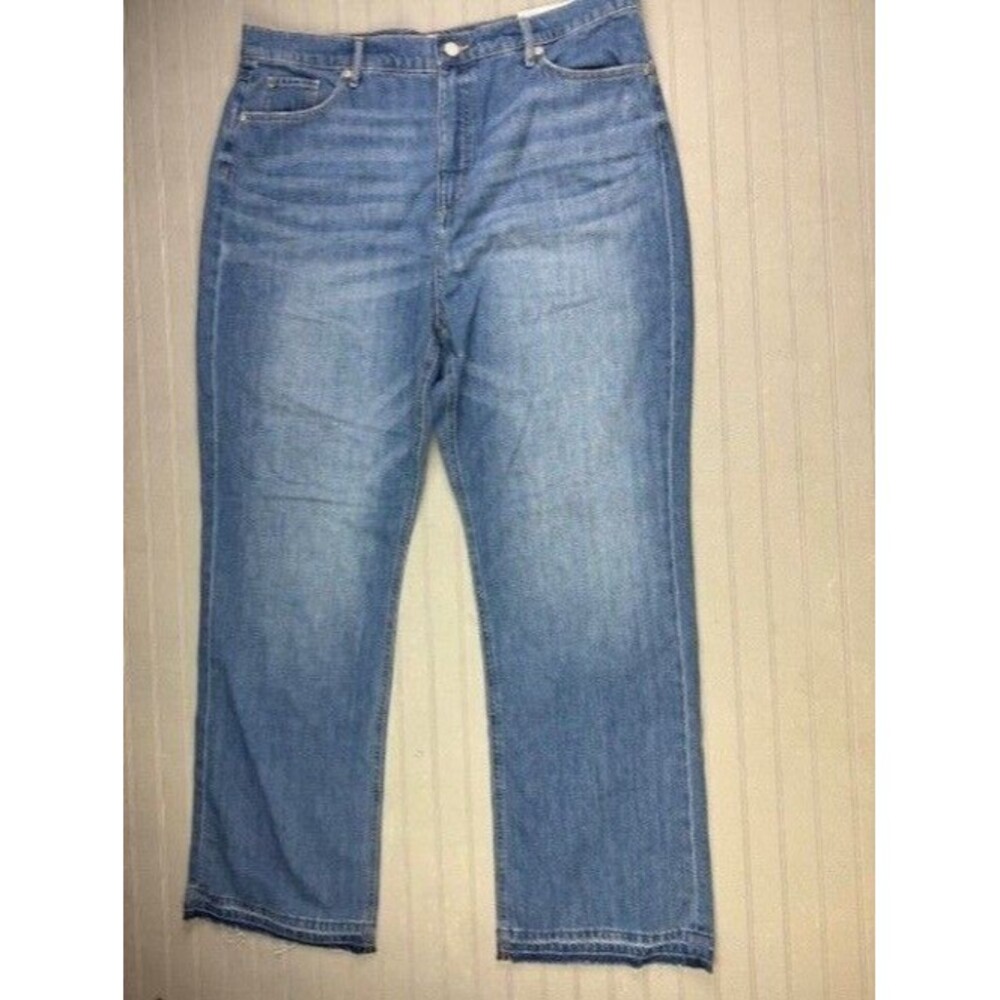 Loft Size 32 14 Womens Jeans Petite Inseam Relaxed High Rise Raw Hem
